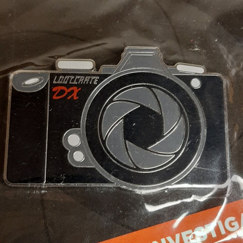 Loot Crate DX April 2017 Investigate PI Camera Lapel Enamel Pin double pinback